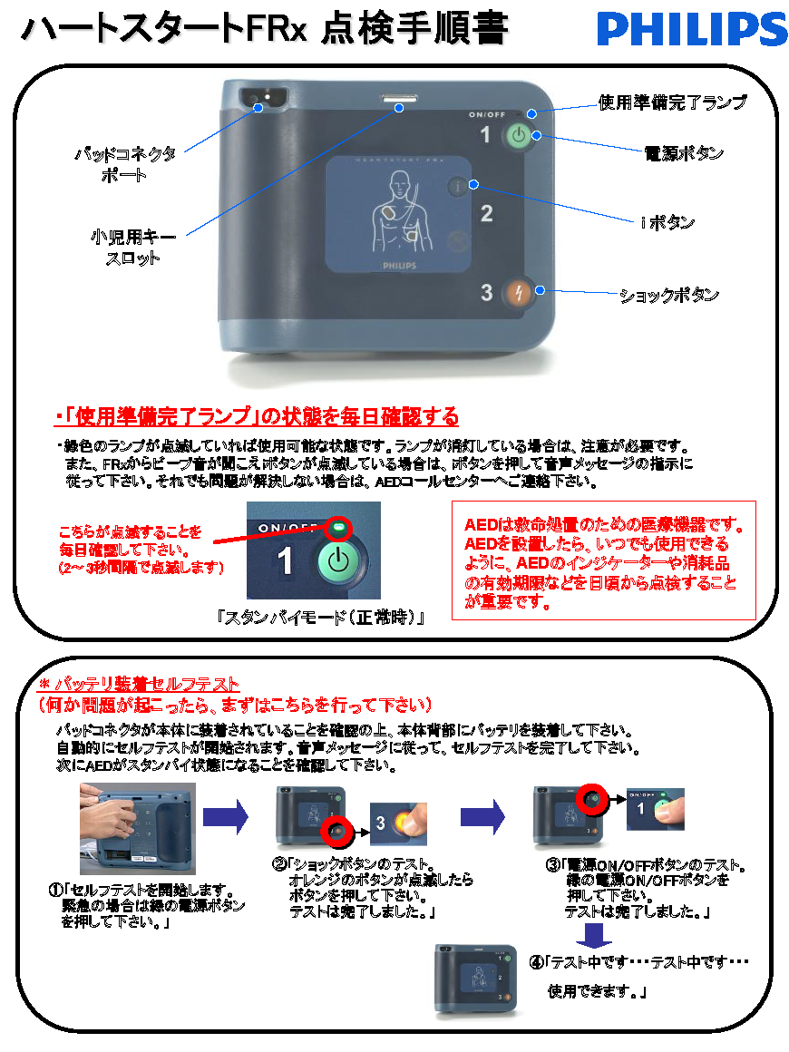 点検・使用手順書_ハートスタートFRx