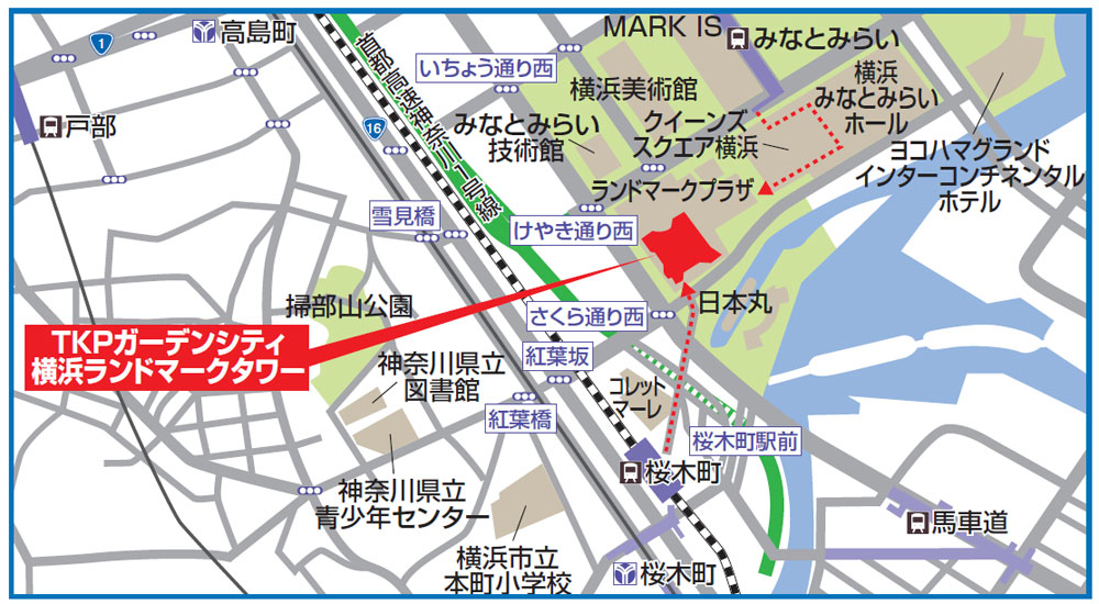 Tkpガーデンシティ横浜ランドマークタワー 25階 バンケットルームａへの案内図 フクダ電子