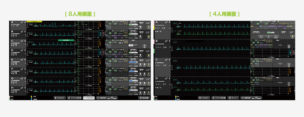 rh-2000 本体に表示された生体情報の画像